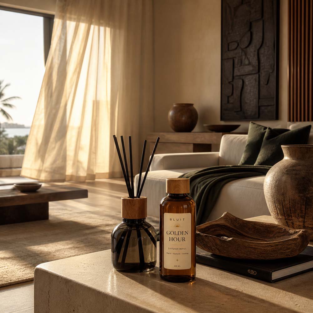 A calm, beautifully styled living room