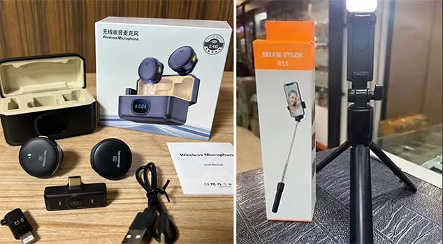 Q8 wireless microphone kit with the free Mini Table Tripod