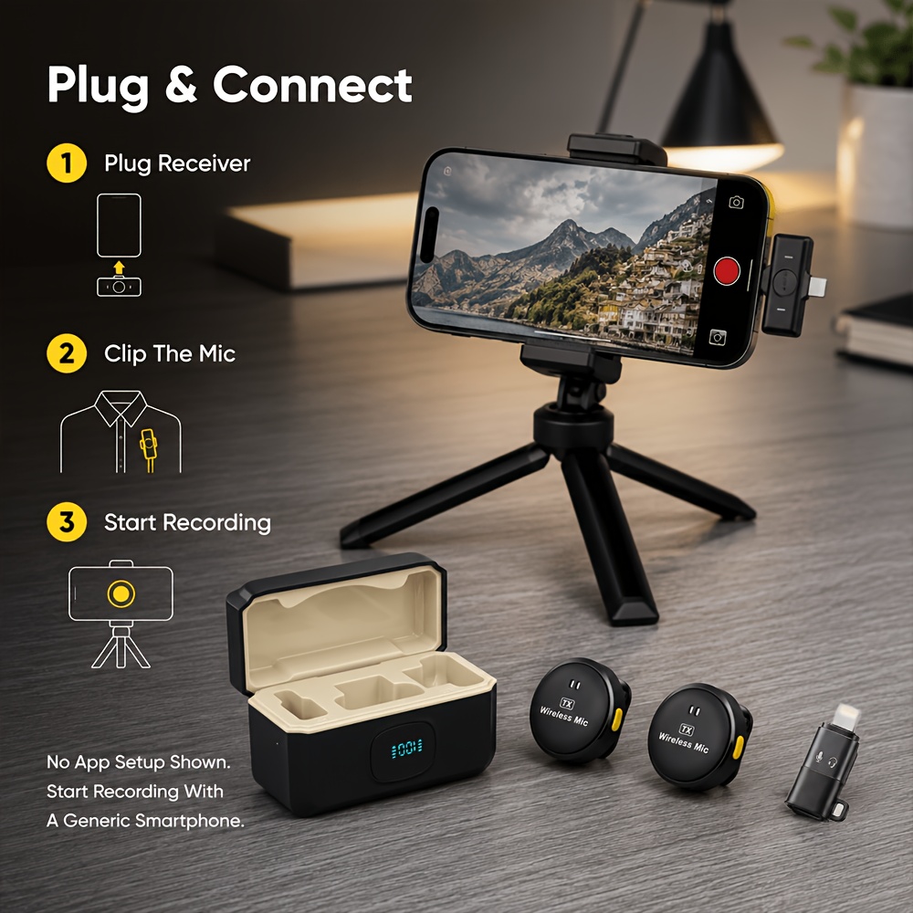 Three steps for connecting and using the Q8 microphone