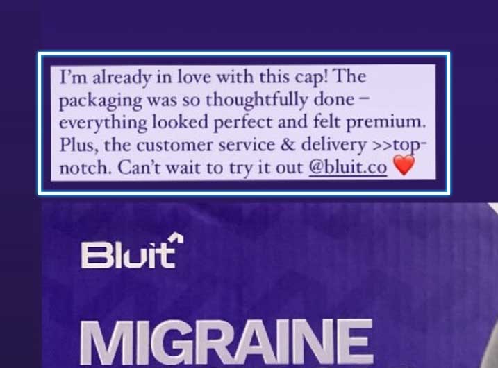 Customer feedback about the Bluit migraine cap